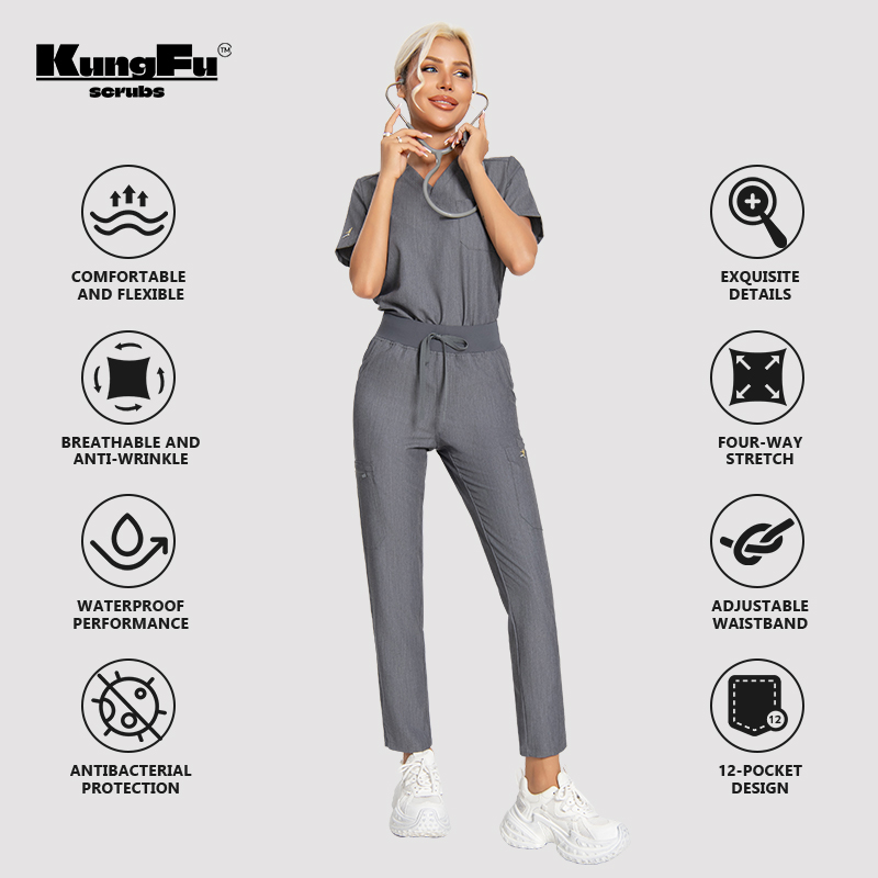 KUNGFU SCRUBS Women Nurse Scru - Medical Lab Uniform avis et prix