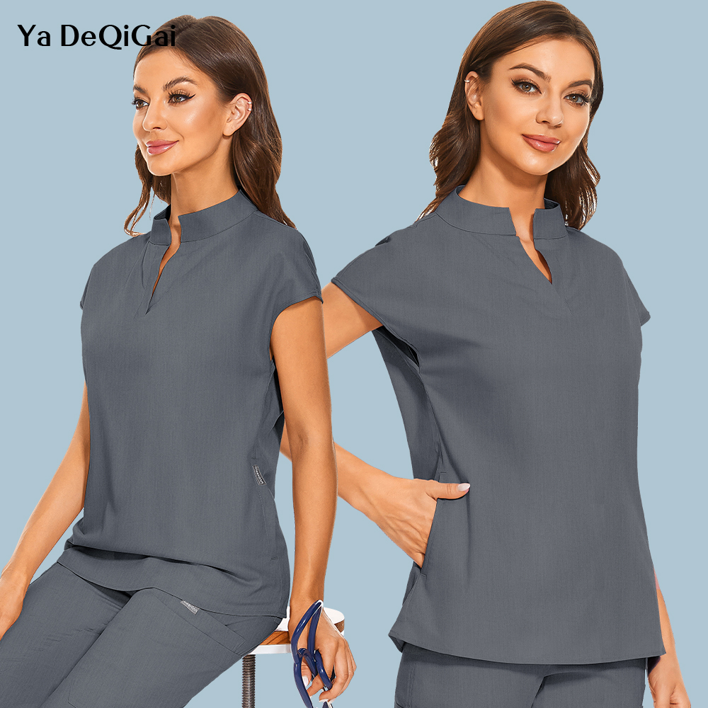 Fashion Stand Collar Scrubs To - Medical Lab Uniform avis et prix
