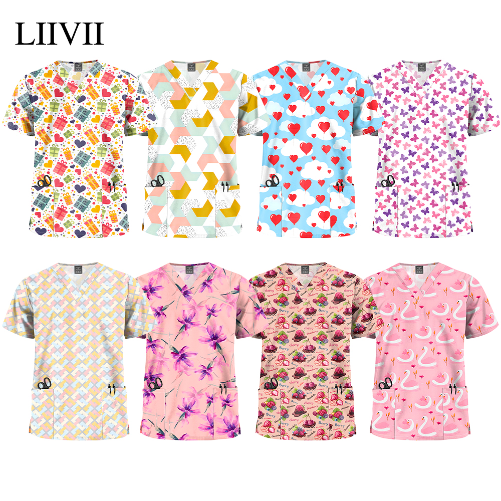 Women Short Sleeve V Neck Shir - Medical Lab Uniform avis et prix