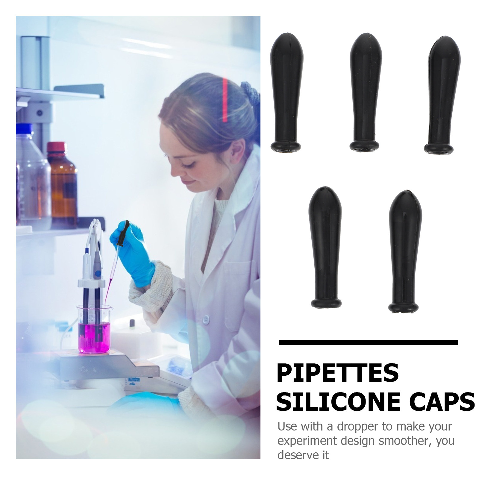 5pcs Dropper Silicone Caps Pip - Lab Pipette Tip avis et prix